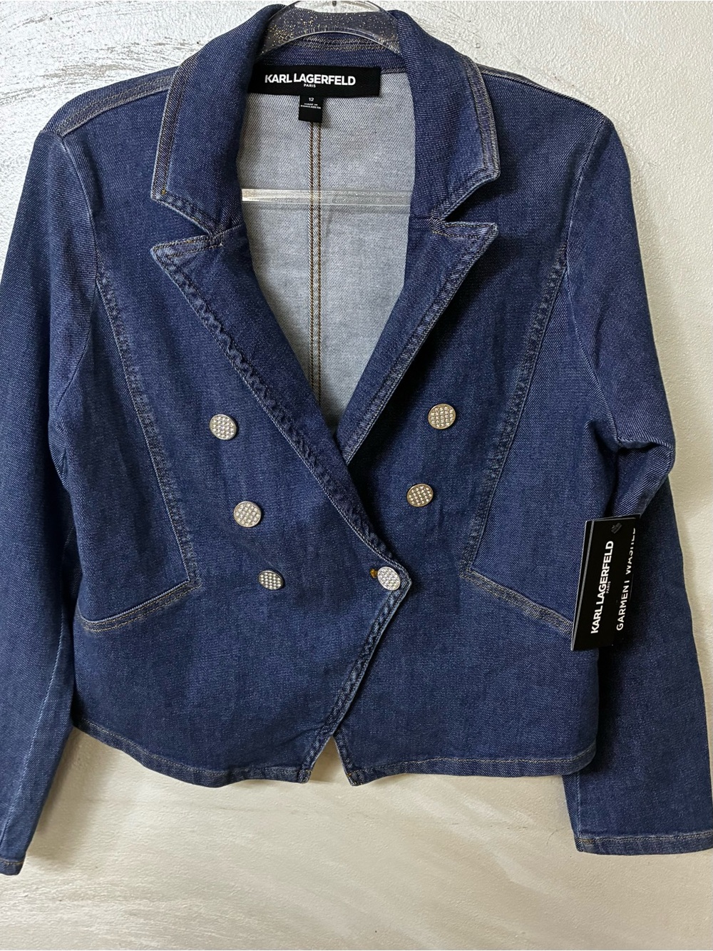 Karl Lagerfeld Navy Denim Double Breasted